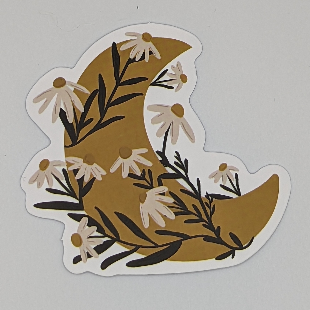 Moon and Daisy Sticker